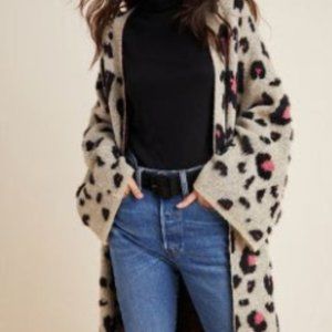 Anthropologie Ash Leopard-Printed Cardigan